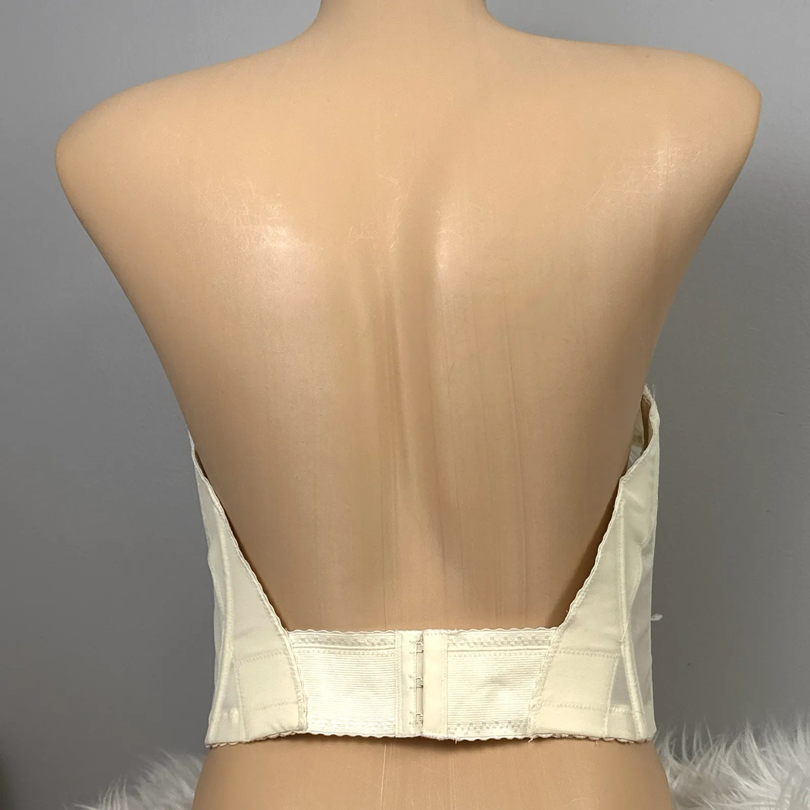 Vintage Lady Marlene Bustier Sheer See Through Ivory Bra Size 36D New NOS Boned - Image 7