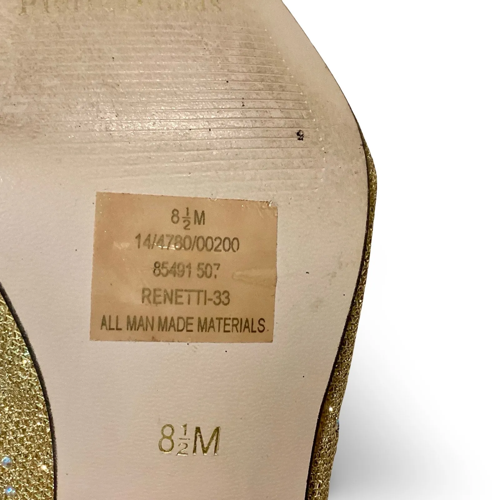 Pierre Dumas Renetti Gold Glitter Strap Heels - Image 9