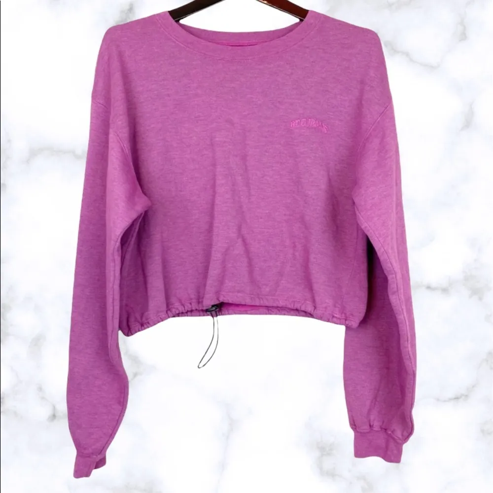 BDG Urban Outfitters Bubble Hem Long Sleeve Drawstring Top Shirt Tee Cozy Lounge - Image 2