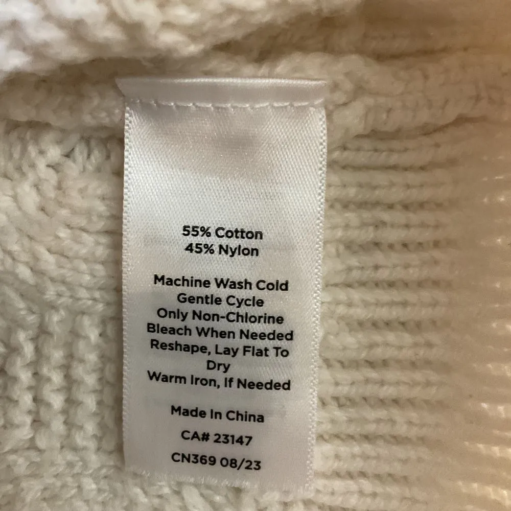 Talbots Women's Cable Knit Turtleneck Sweater Size XS‎ Cream Long Sleeve Warm - Image 11