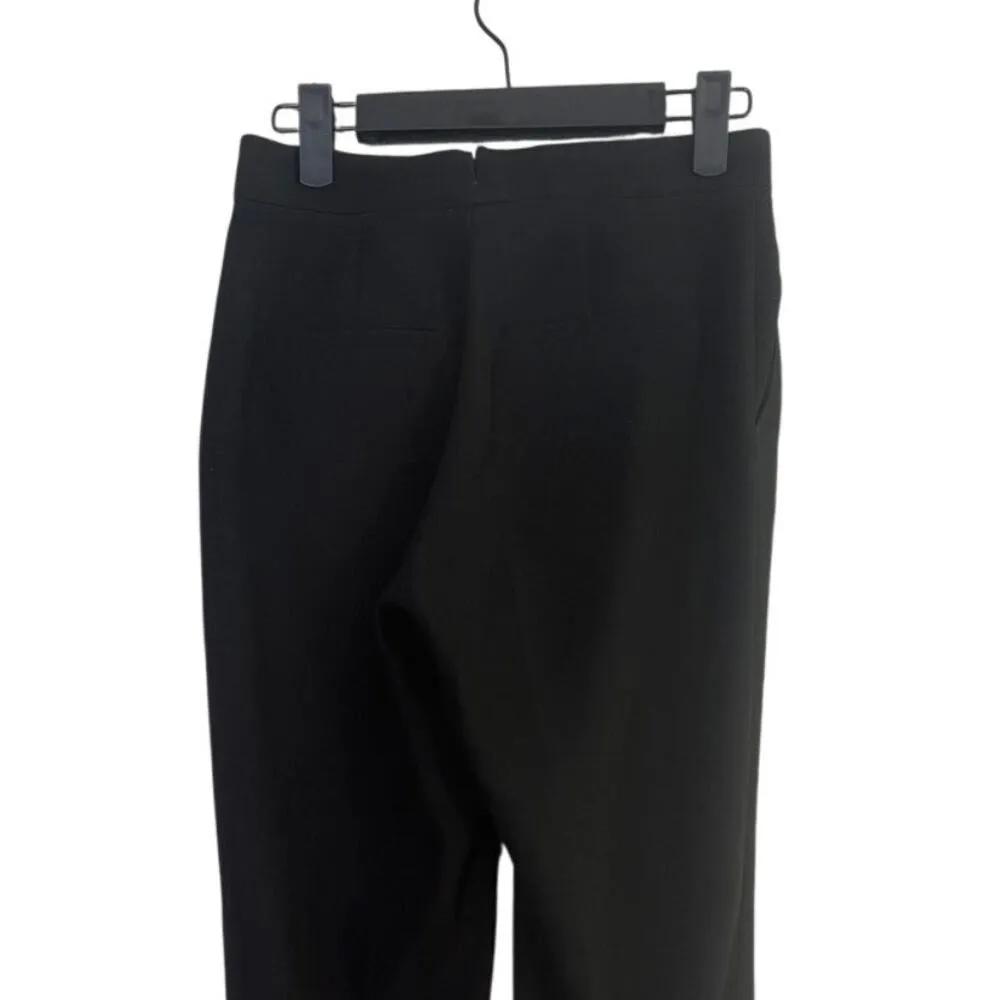 Zara Straight Leg Career Trouser Dress Pants Pockets Clasp Button Close XS Black - Image 5