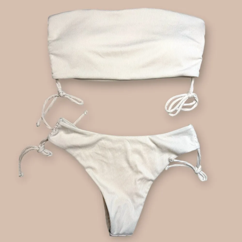 Beige Strapless Bikini Set | Size M - Image 14