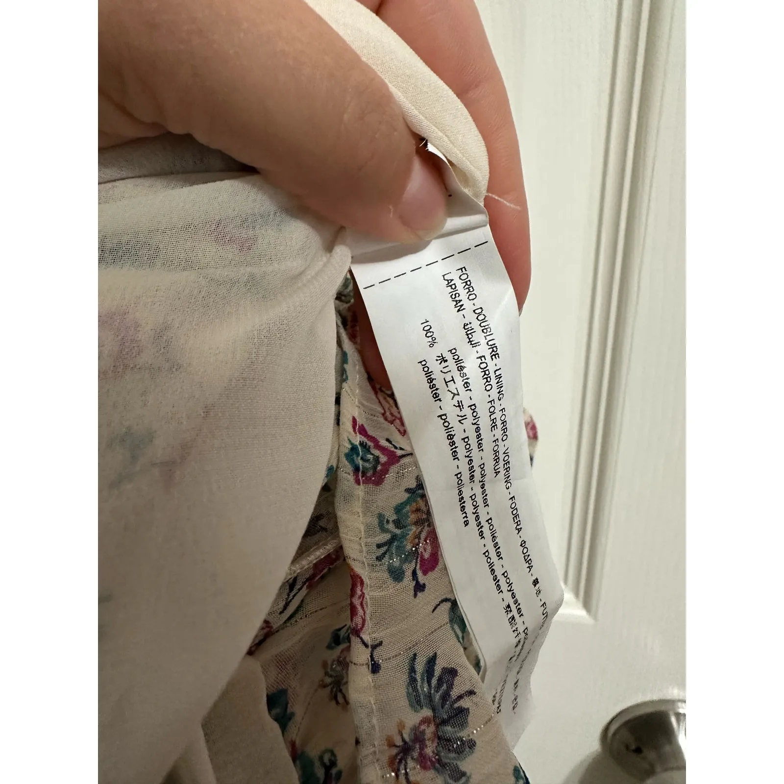 Zara women's beige floral‎ ruched mini halter dress size XS - Image 5