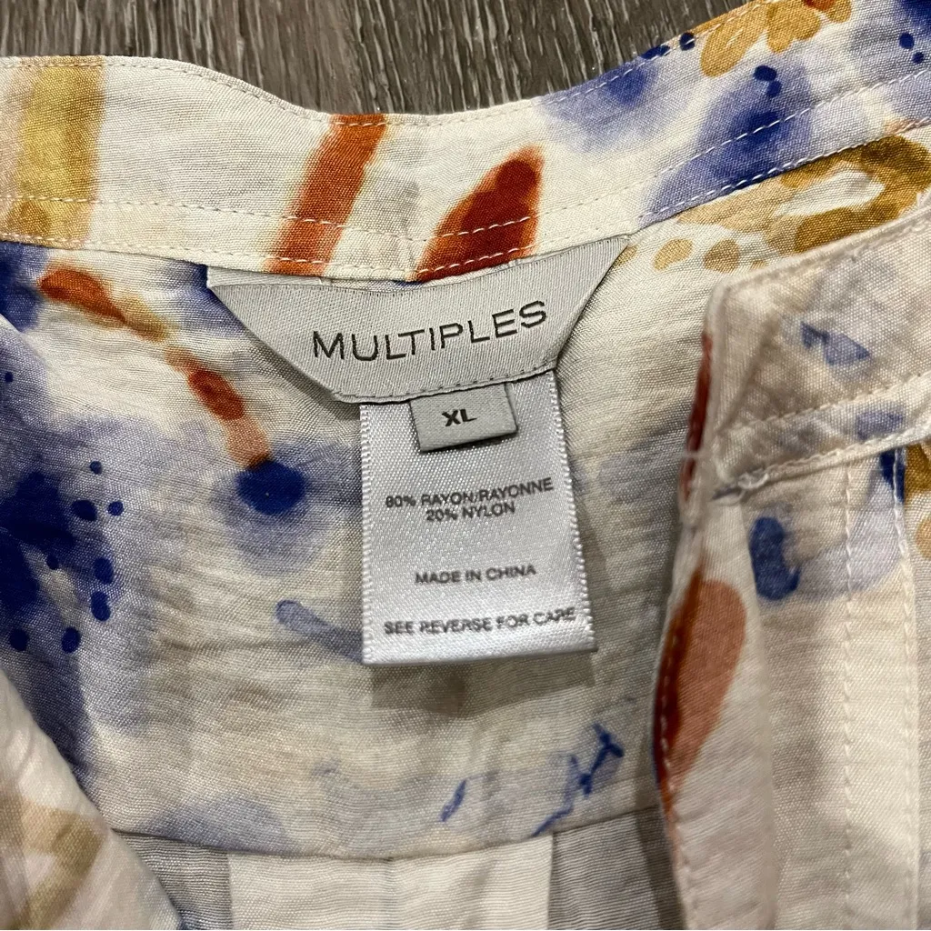 Multiples Multicolor Floral 3/4 Sleeve Lightweight Blouse Women’s Size XL - Image 2