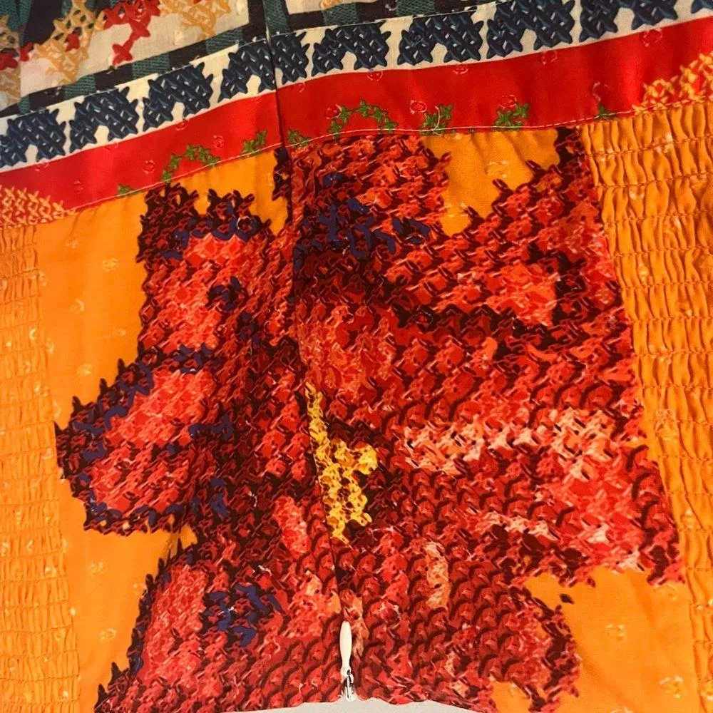 FARM Rio Summer Vibe Patchwork Floral Romper XS Multicolor Boho Festival Vaca - Image 9