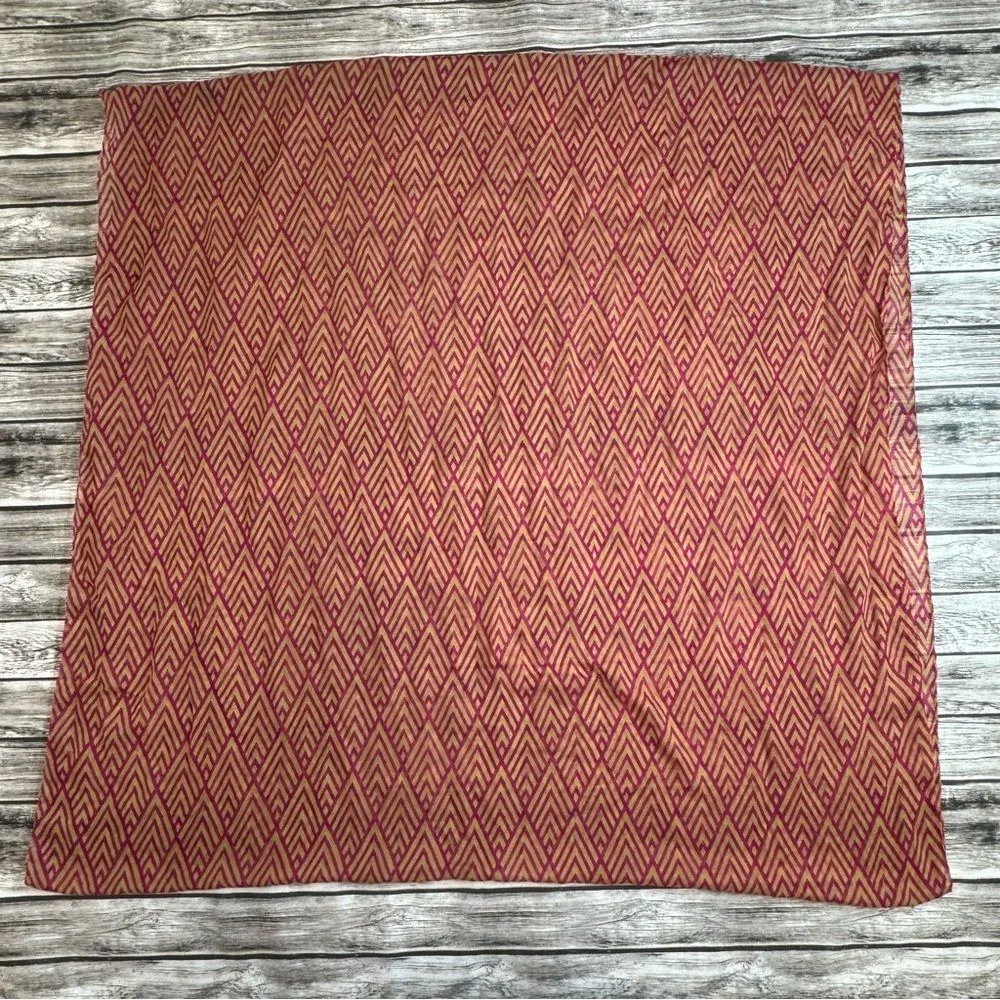 Unbranded Women's Lightweight Geometric Infinity Neck Scarf Magenta Pink Brown - Image 3