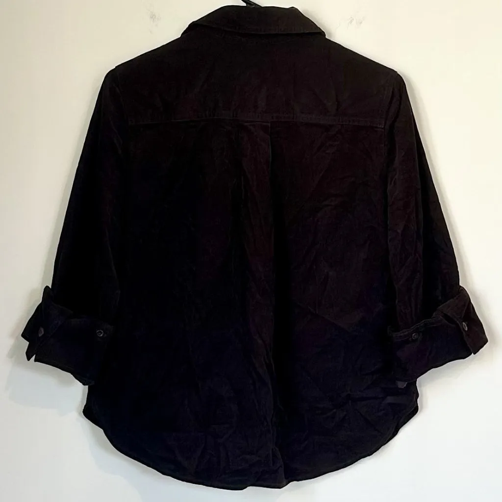 NWT Madewell Dark Chocolate Easy Y-Neck Corduroy Button-Up Shirt - Extra Small - Image 7