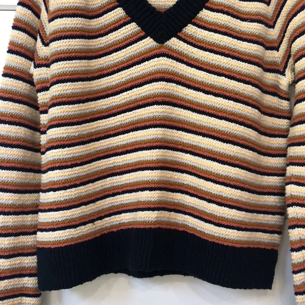 Madewell Arden V-neck Crop Pullover Sweater in Stripe - Image 5