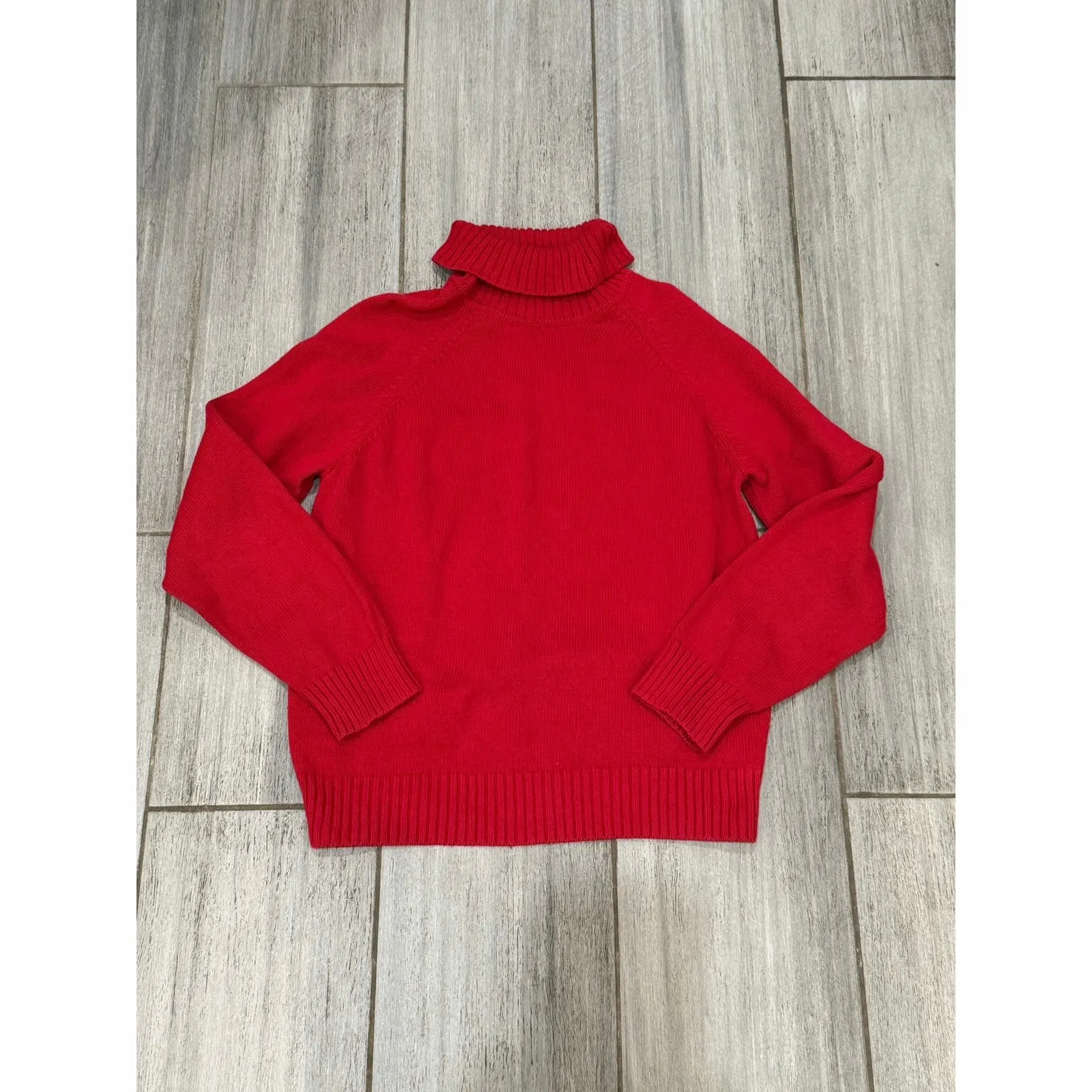 Pria Sweater Womens XL Red Cotton Turtleneck Pullover Cozy Classic Knit - Image 8