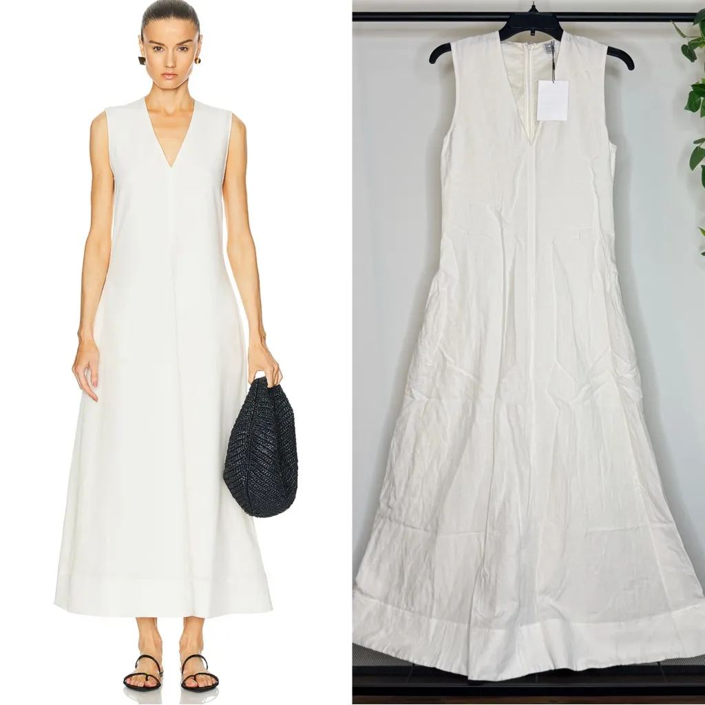 NWT Totême Lyocell Linen Fluid V - Image 2