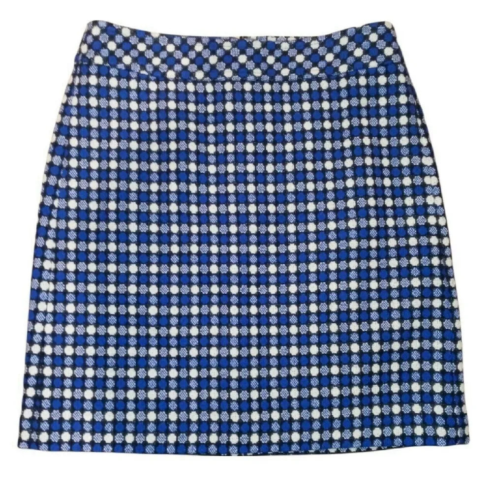 TALBOTS ~ PETITE | Blue & Black Polka Dot design | zipper back | Dress skirt - Image 2