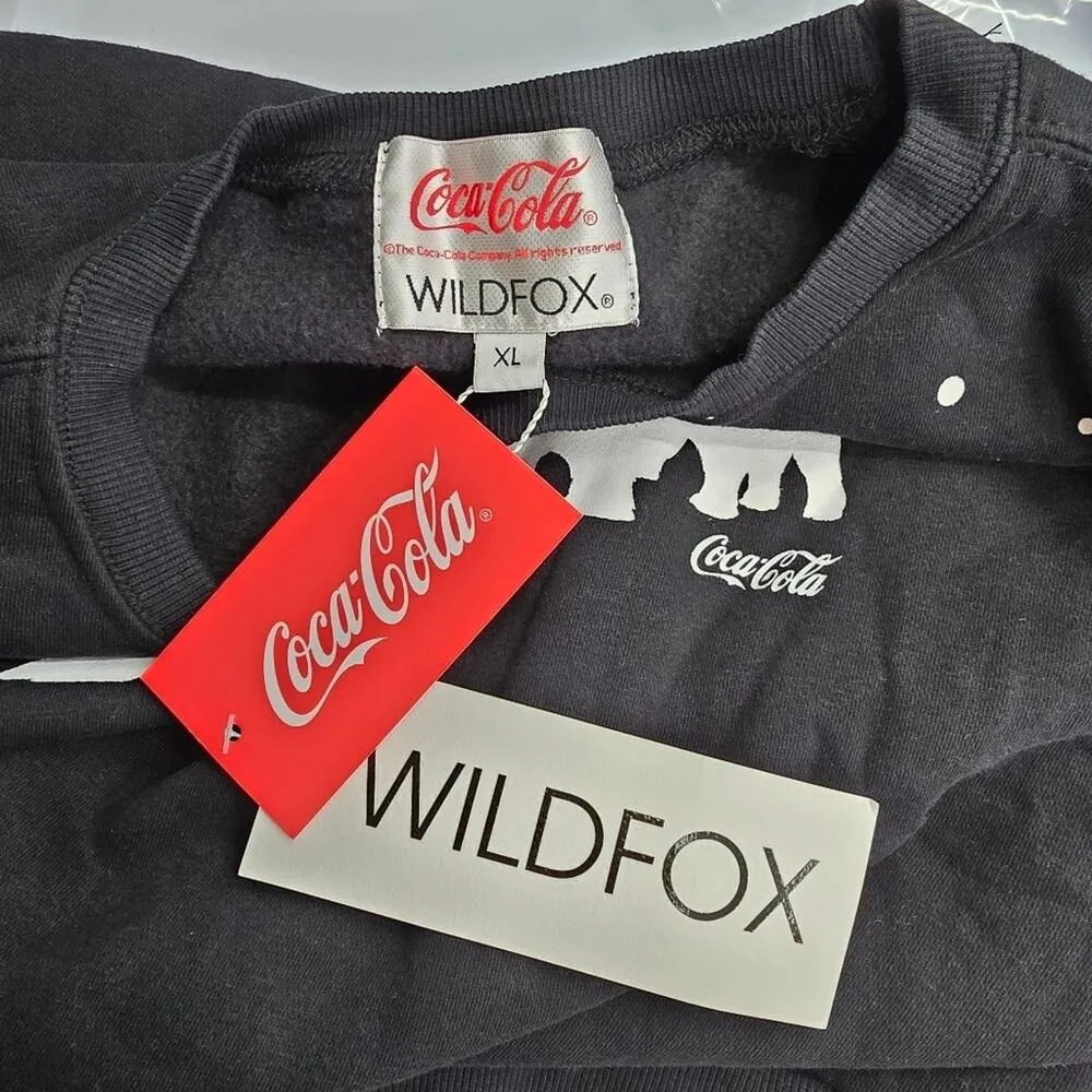 Wildfox × Coco-Cola Bears Fifi Jet Black Sweater Pullover XL - Image 3
