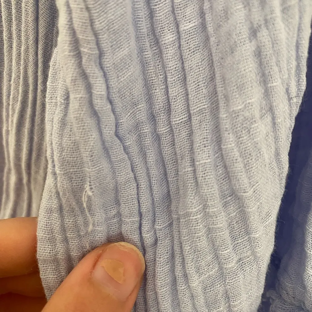 True Craft Light Blue Long Sleeve 100% Cotton Blouse Size Medium - Image 7