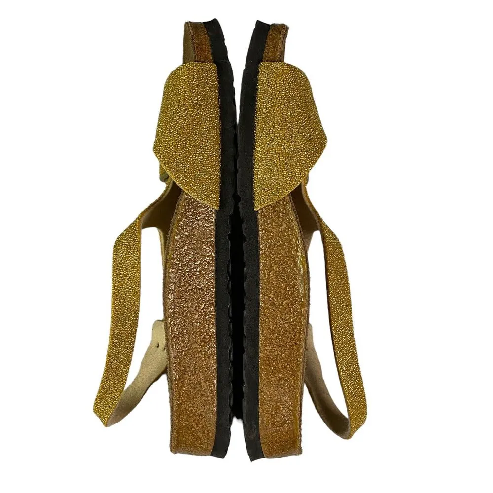 Rare find Birkenstock Birki's Sparkle‎ Gold Strap Sandal Sz 40 260 L9 M7 - Image 10