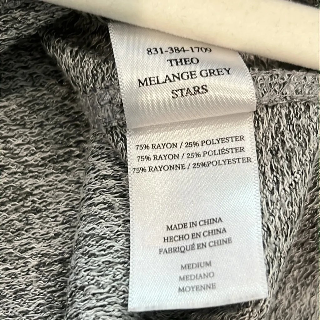 Rails Theo Sweater Melange Gray Stars Sweatshirt Top Medium Star Print Grey - Image 7