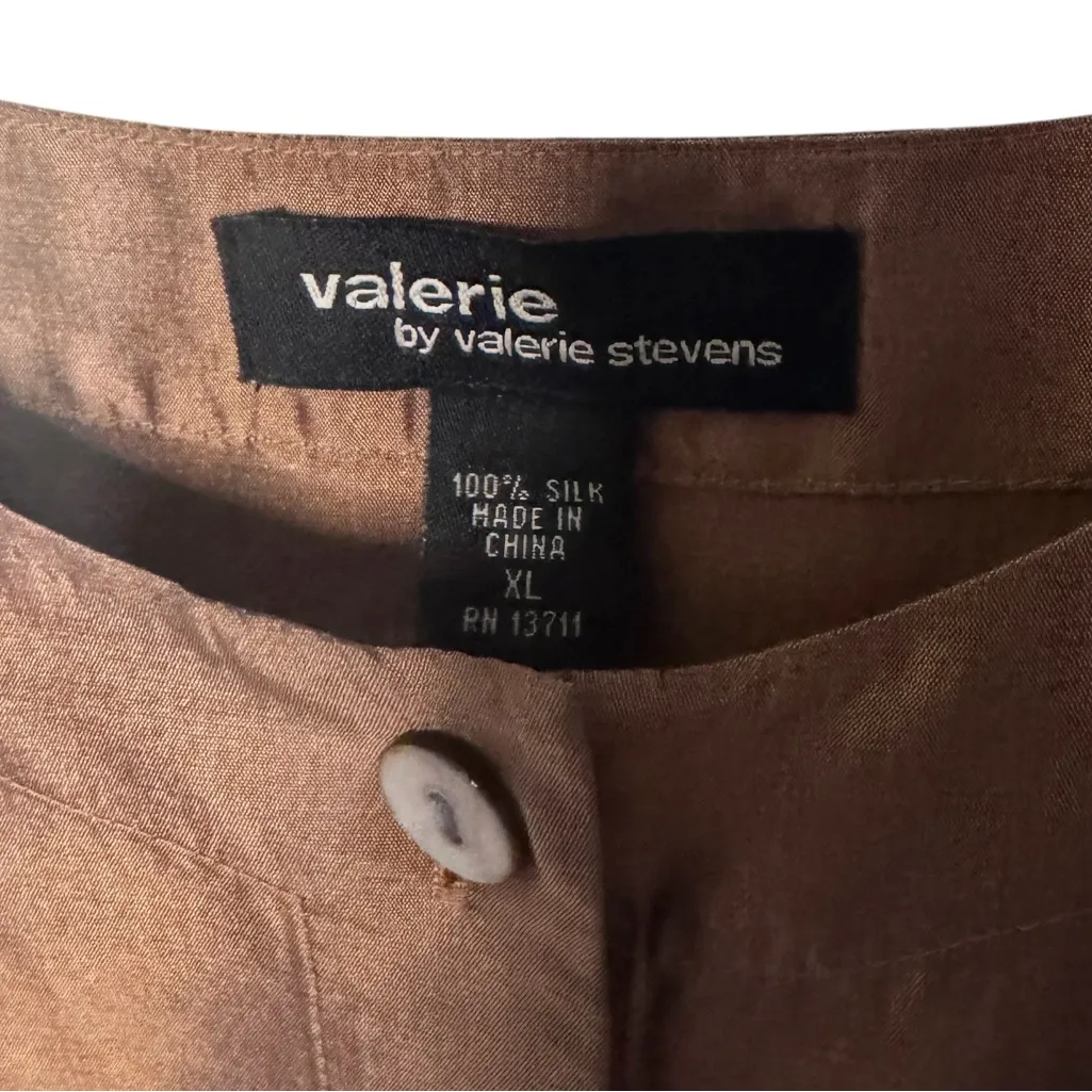 VALERIE BY VALERIE STEVENS 100% SILK COPOER BLAZER SZ XL - Image 4