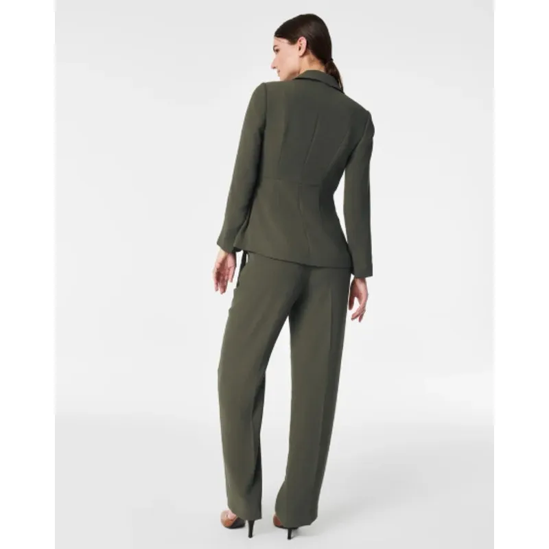 Spanx‎ Crepe Wrap Blazer In Midnight Olive XL NWT - Image 5