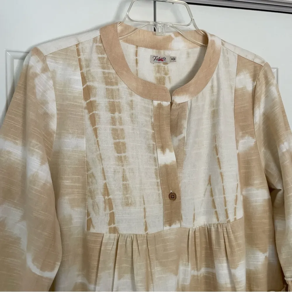 Faherty Vida Tie Dye Organic Cotton Trapeze Dress Sz Medium - Image 7