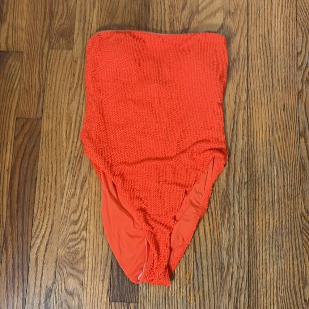 Andie Kauai One Piece Swimsuit textured‎ Vermillion Orange size S NWT - Image 2