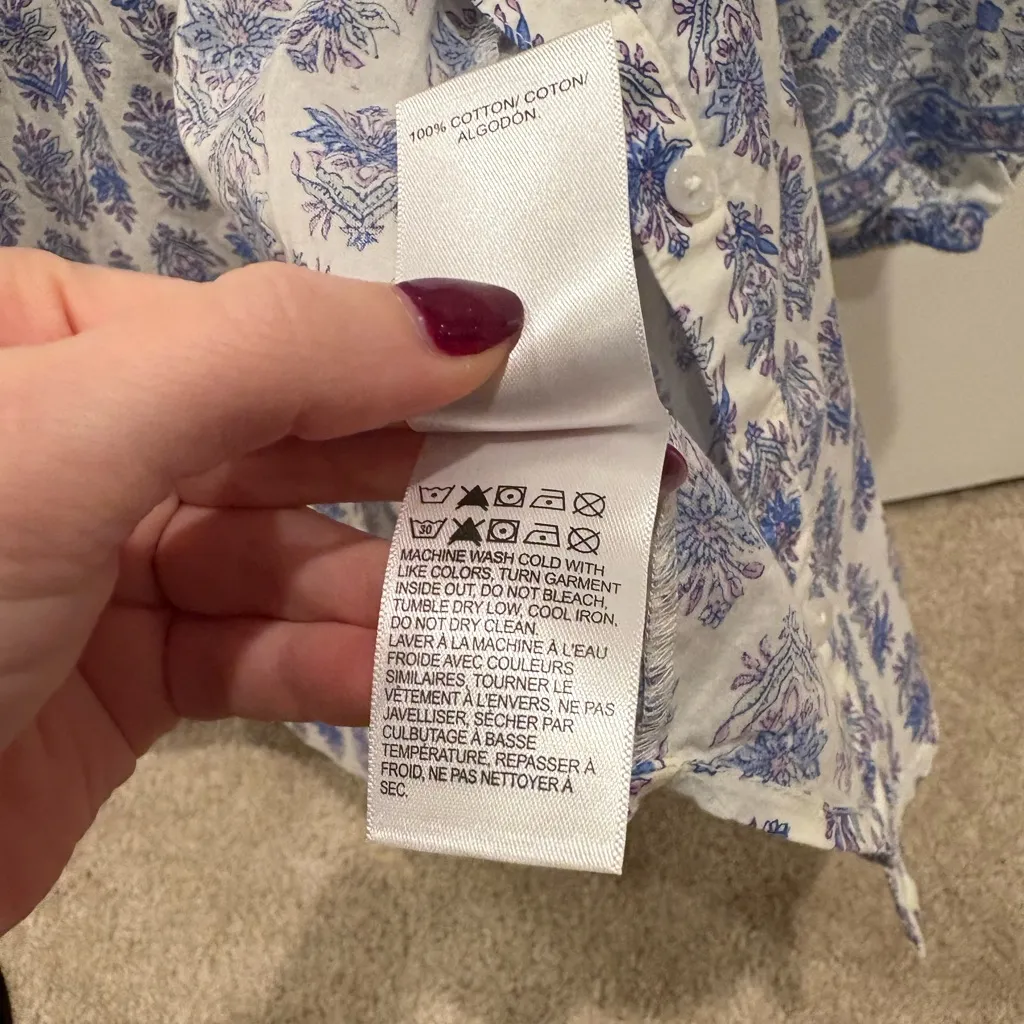 Boho Peasant Style Printed Top Size L - Image 4