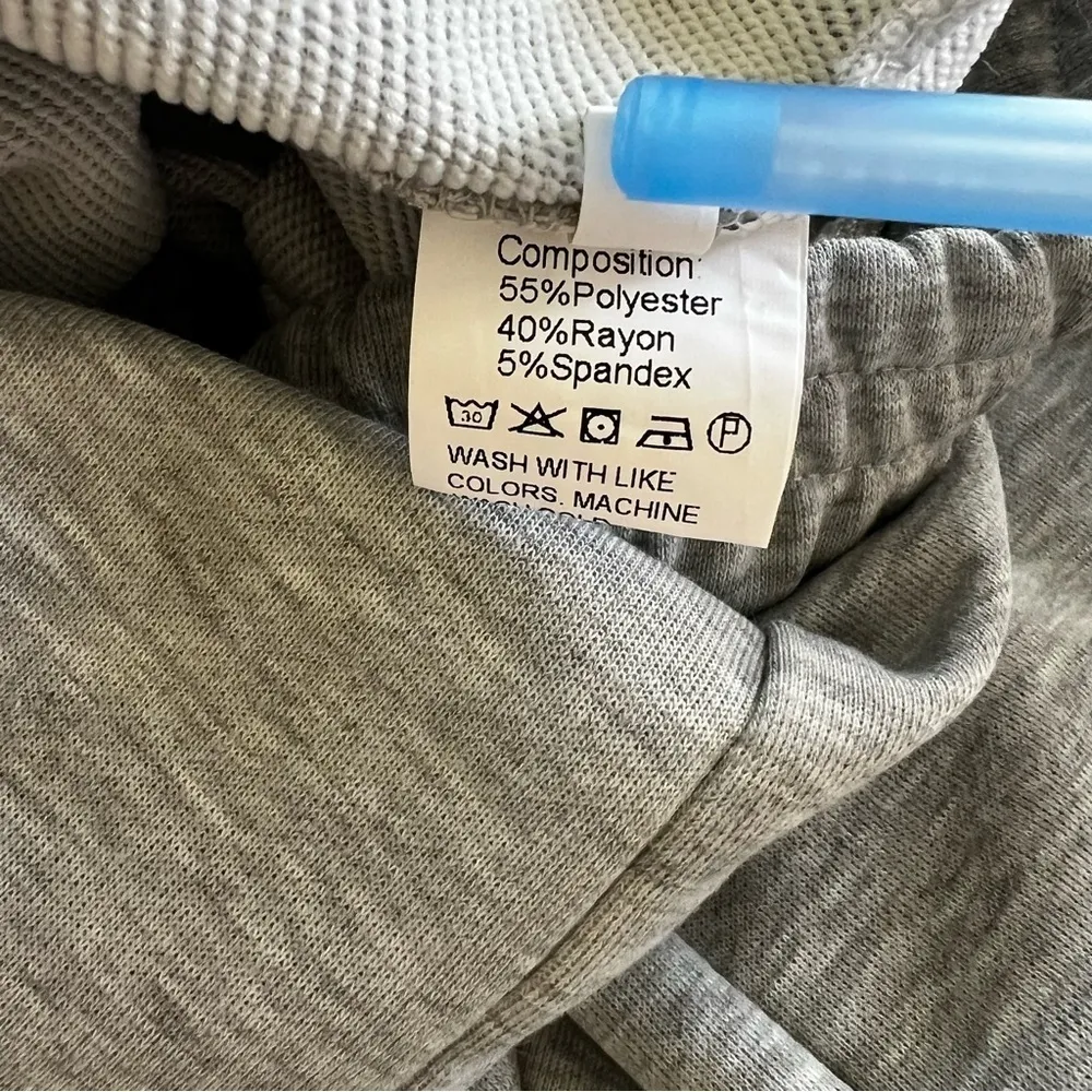 Grey Terry Cloth Full Leg High Waist Sweatpants NWOT L Gray Size L - Image 9