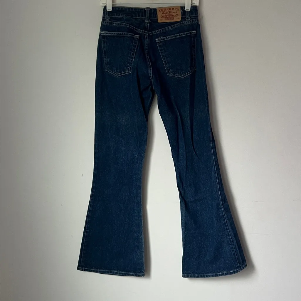 00s Vintage y2k Low Rise Bell Bottom Paris Blues Denim Jeans Size 5 - Image 5