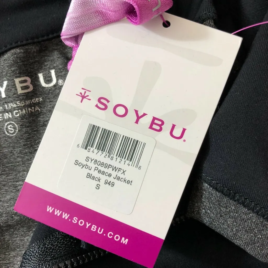 Soybu Womens Peace Jacket Athletic Thumbholes Moisture Wicking UPF 50 Black S - Image 5