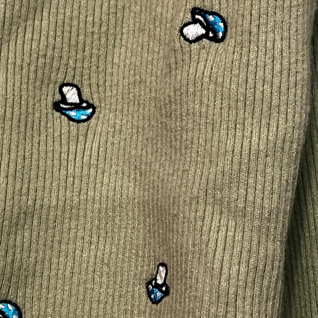 Pacsun L.A.Hearts Cropped Mushroom Embroidered Sweater - Image 7