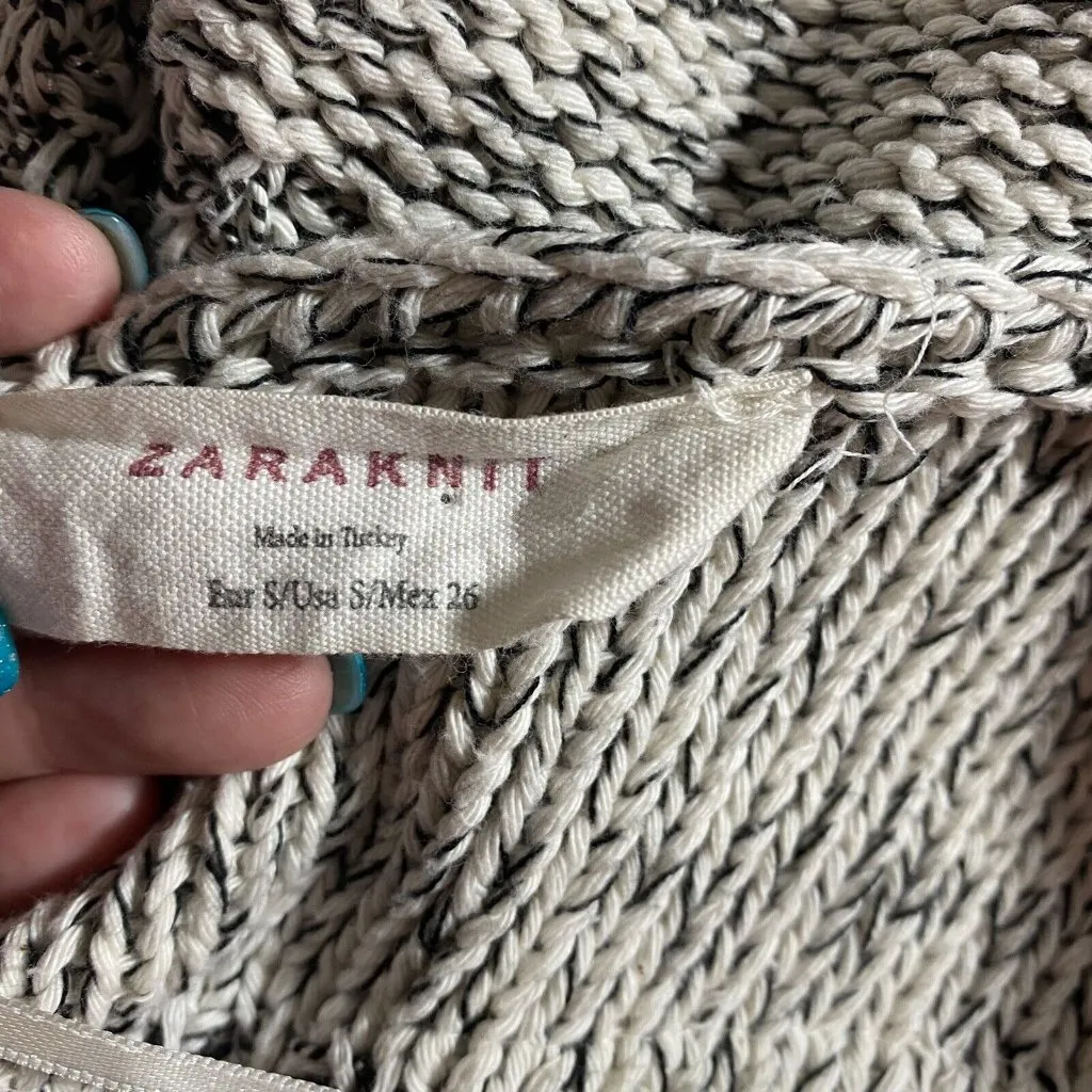 Zara Knit Womens Knit Sweater with‎ Lace Detail Size Small - Image 5