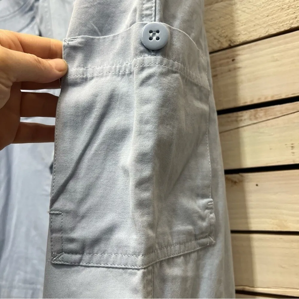 Vintage Roxy U468197 Islands 100% Cotton Utility Cargo Shorts Blue Y2K Sz 13 - Image 5