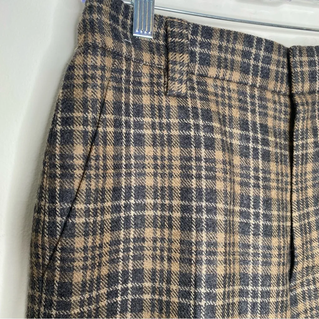 Marc Jacobs Wool Plaid Lined Wide Leg Crop Pants in size small - Image 3