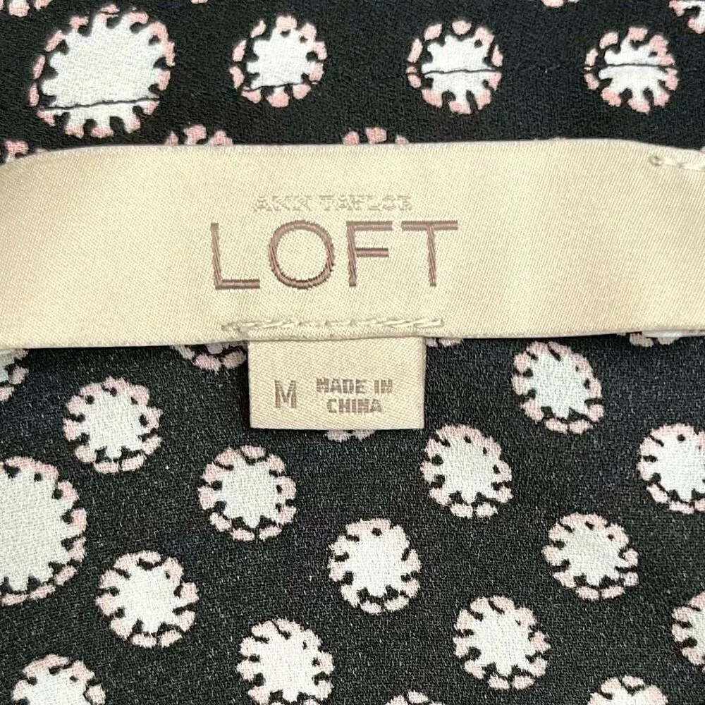 Loft Floral High Tie Neck Sleeveless Halter Blouse Medium - Image 8