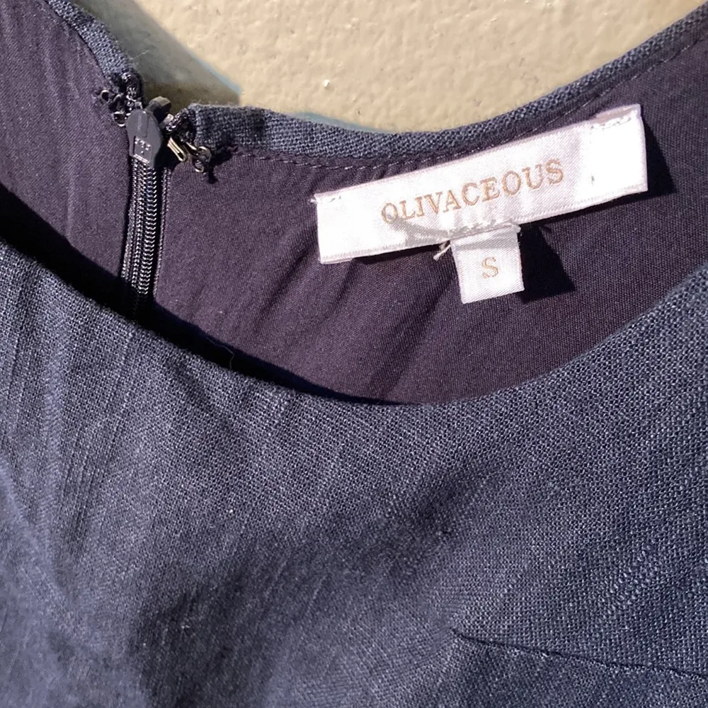 Olivaceous Navy Blue Denim Dress Size Small - Image 2