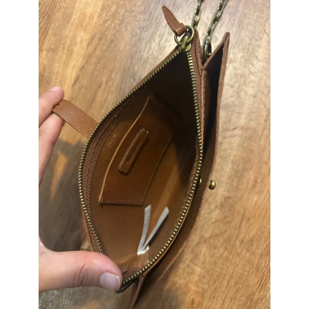 NWOT Madewell The Transport Accordion Leather Crossbody In English Saddle - Image 6