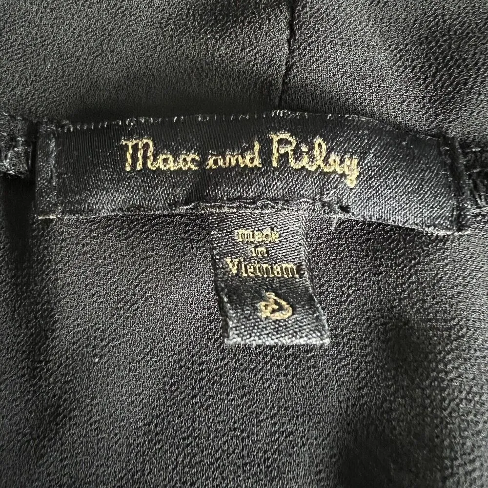 Max and Riley Shirt Womens Black Open Front Lace Detail Kimono Robe Top OS Size undefined - Image 2