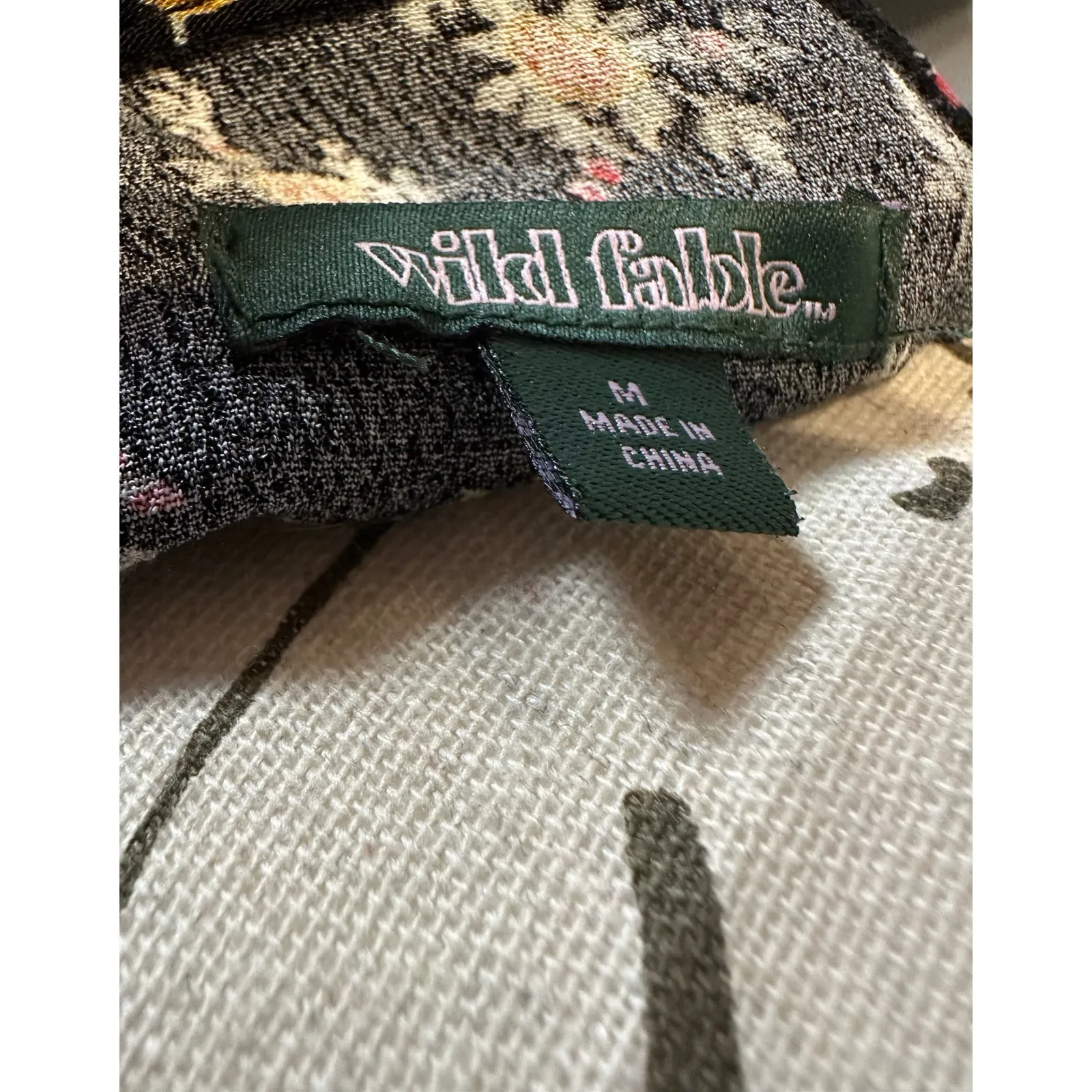 Wild Fable Women’s Black Floral Long Sleeve Mini Dress Size M Medium Casual - Image 3