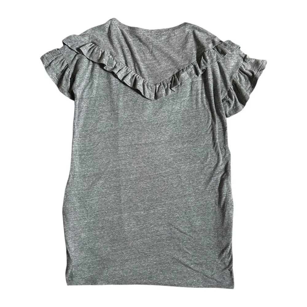 NEW Paige Adalie Boho Chic Ruffle Shirt Mini Ruffle Dress Gray Size Medium - Image 5