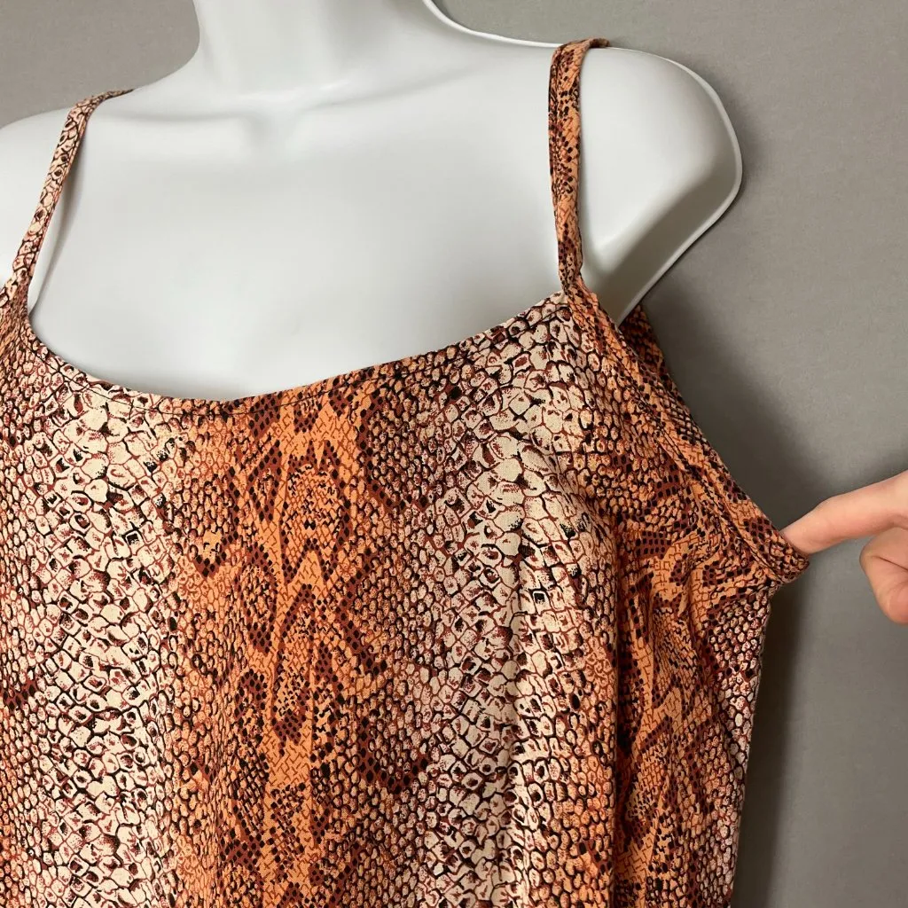 Handmade Dress Snakeskin Print Maxi Snake Reptile Brown Sleeveless‎ Summer Slits - Image 5