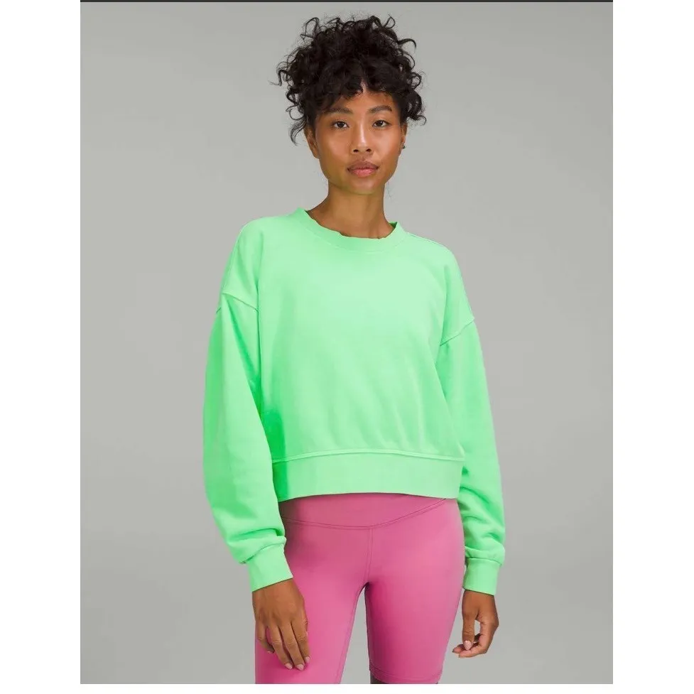 Lululemon Women's Perfectly Oversized Cropped Crew Pullover Sweatshirt - Image 2