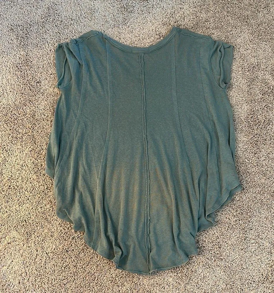Free People washed blue oversized tunic top Sz S - Image 2