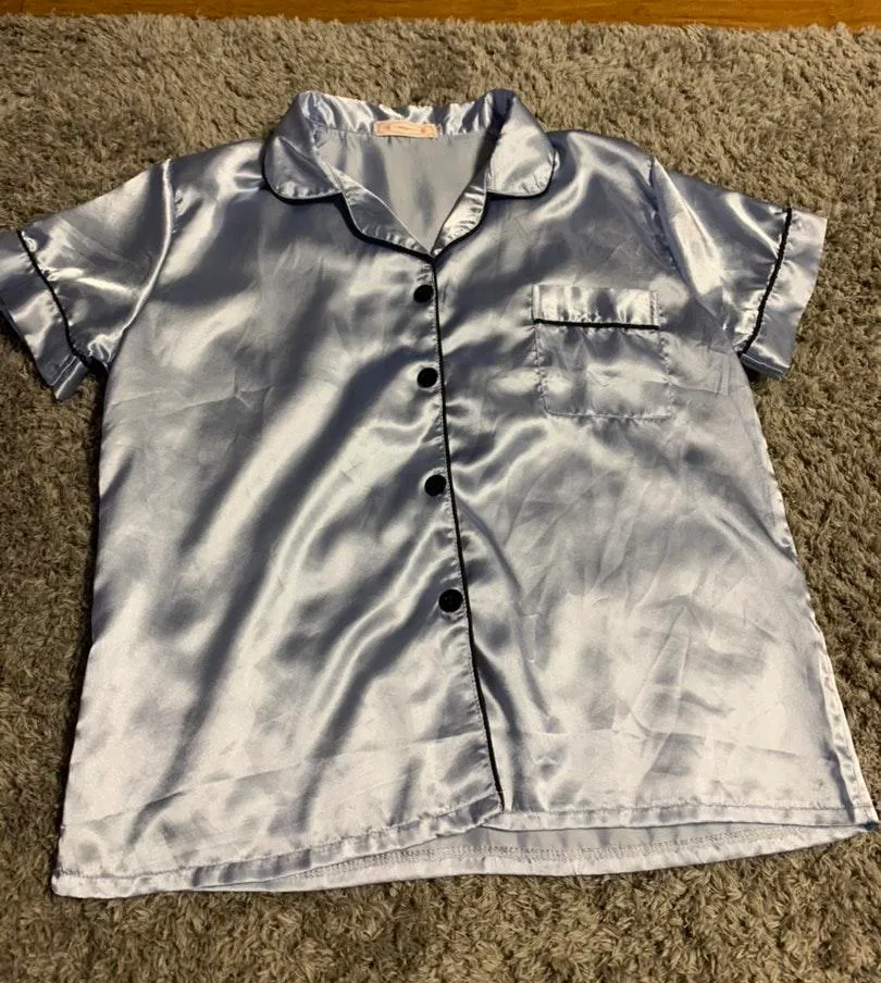 SheIn blue silk set - Image 2