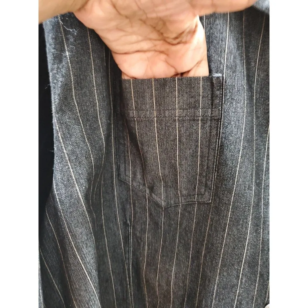 Liz & ME Women's Blue Striped Cotton Long Sleeve Jacket & Skirt 2 Piece Suit 5X - Image 5