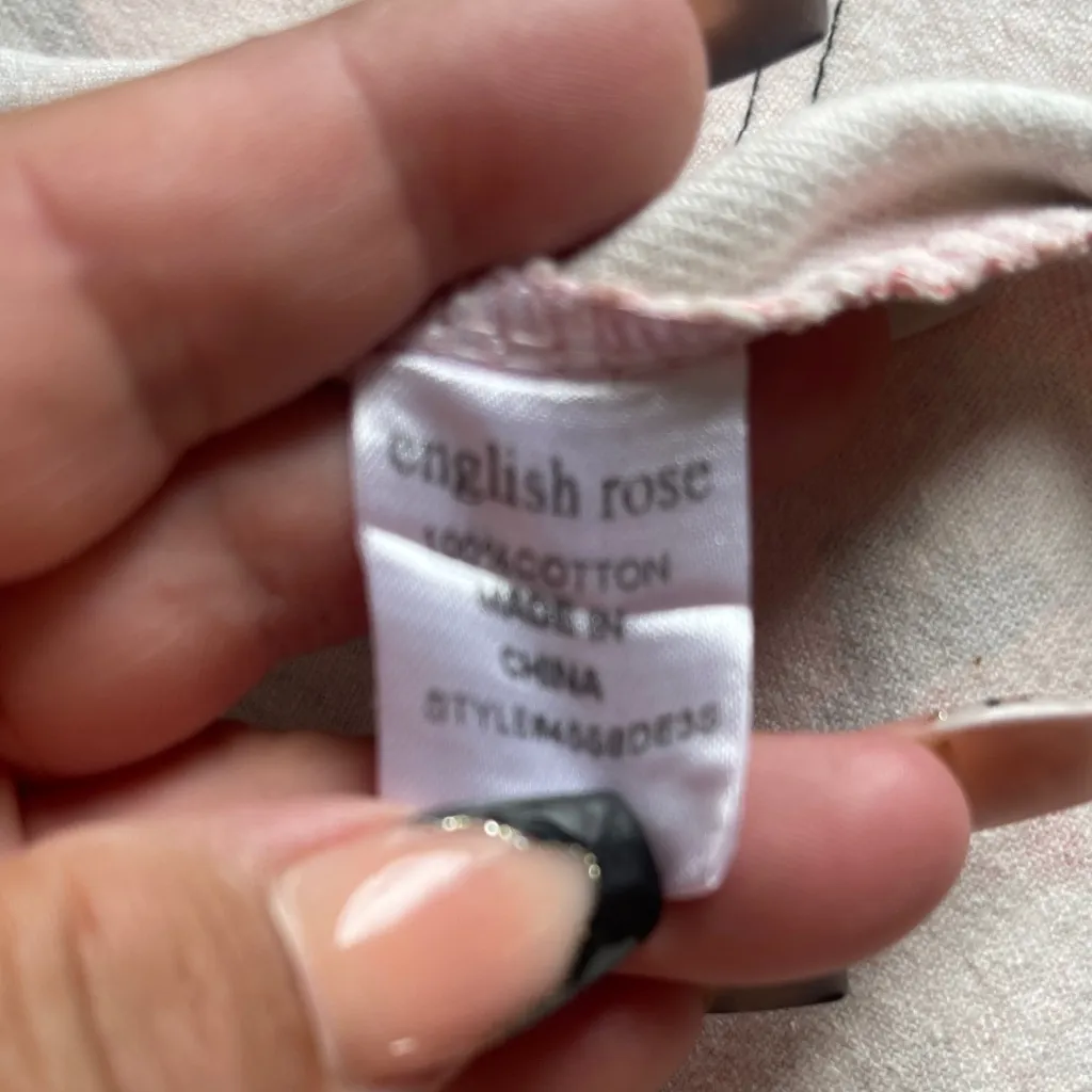 English Rose Floral Button-Down Sleeveless Top size S/M - Image 6