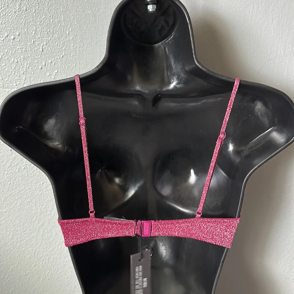 Triangl Romy/Macia Bra Top in Grape Sparkle Pink Size XL - Image 4