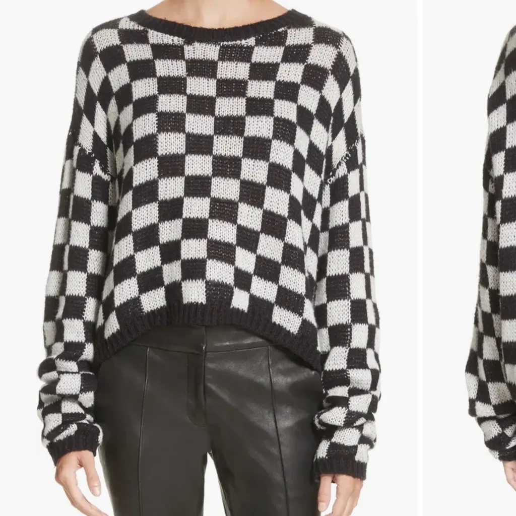 A.L.C Remington Checkered Knit Sweater - Image 2