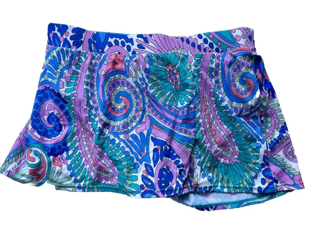 Talbots MIRACLESUIT Sz 6 Swim Skirt Light Control ~ Coastal Pastel EUC - Image 1