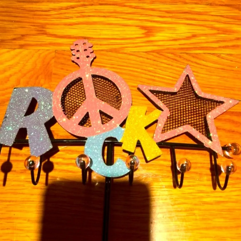 Glittered earring/jewelry stand with tray Black - Image 4