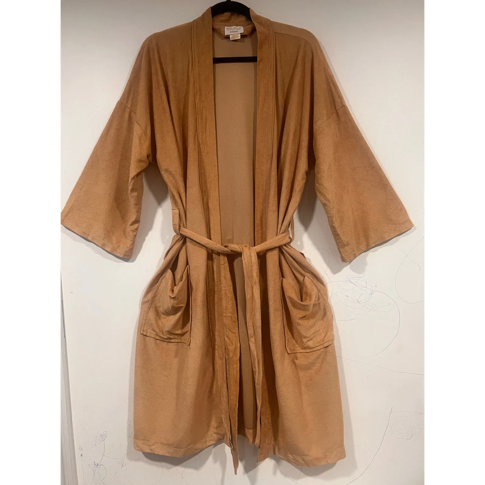 Vintage Enro Idle Hour Terry Golden Tan Kimono Robe Lounge wear belted One Size Size undefined - Image 3