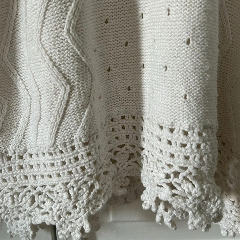 VIntage Shenanigans white Cotton/Ramie short sleeve knit sweater - Image 4