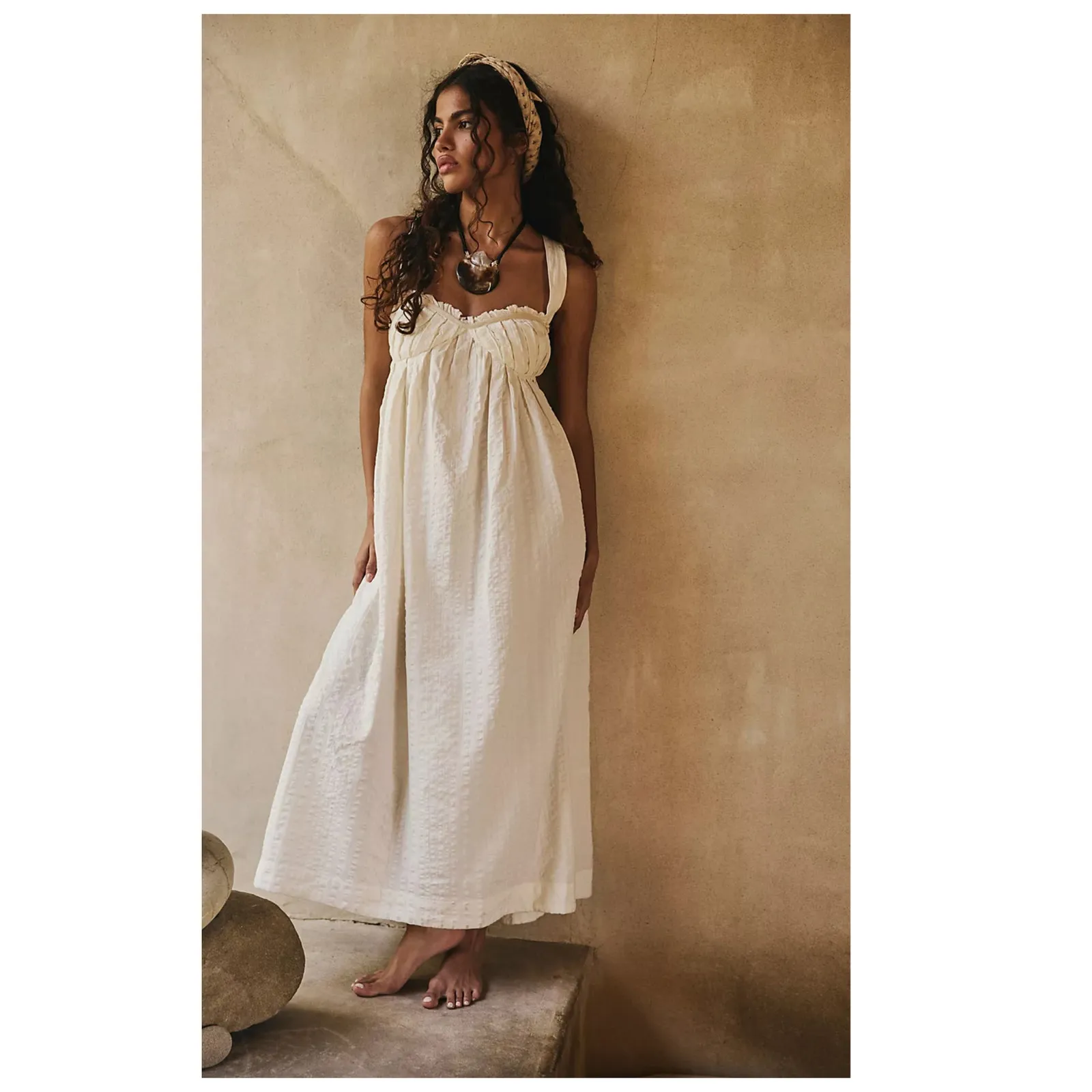 Free People Poppy Cotton Seersucker Midi Dress Size Small - Image 4